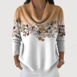 Alora® | Flower Sweater with Soft Neckline - Camel