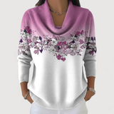 Alora® | Flower Sweater with Soft Neckline - Purple