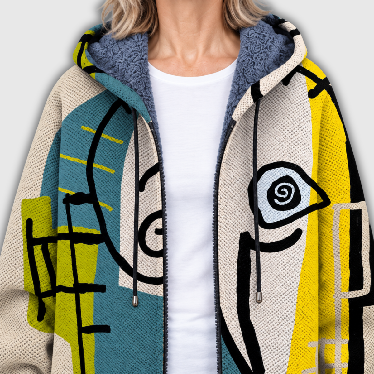 Pearl | Women's Abstract-Print Hooded Coat