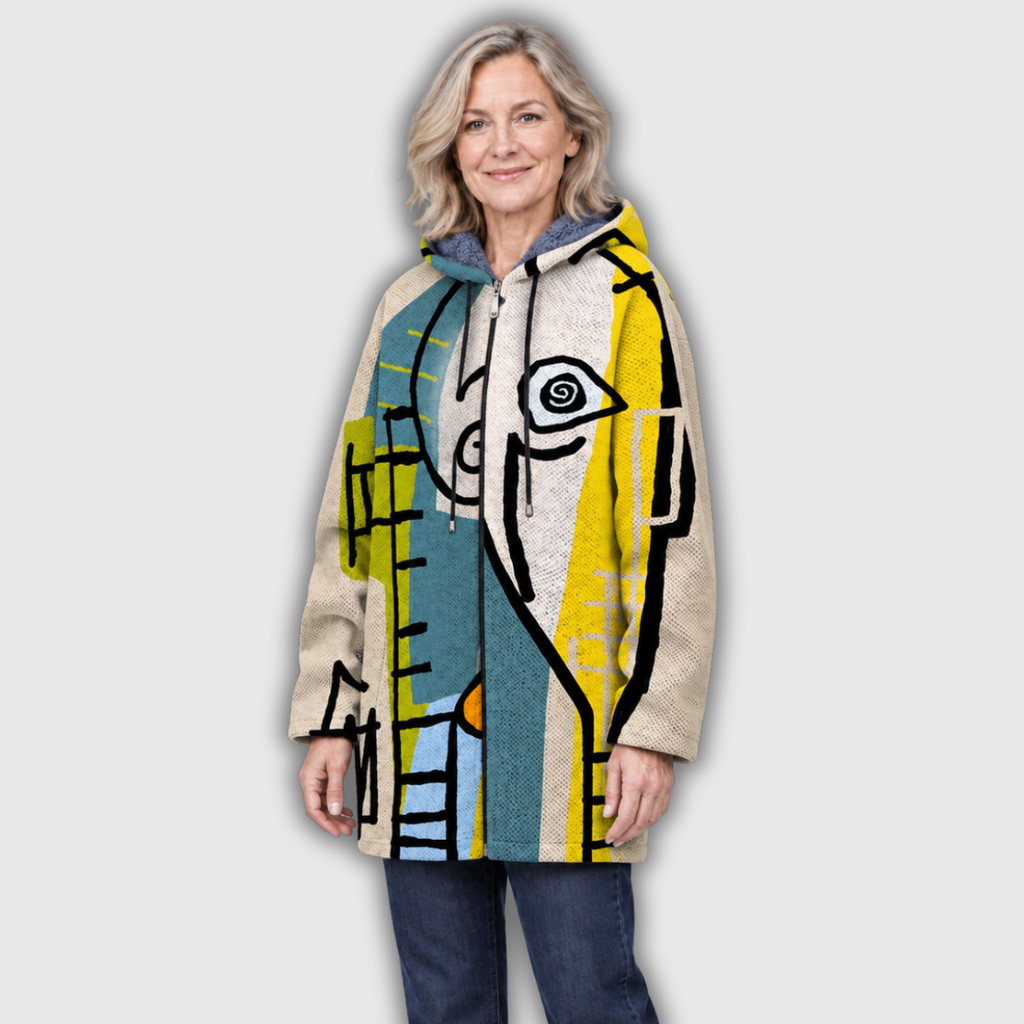 Pearl | Women's Abstract-Print Hooded Coat
