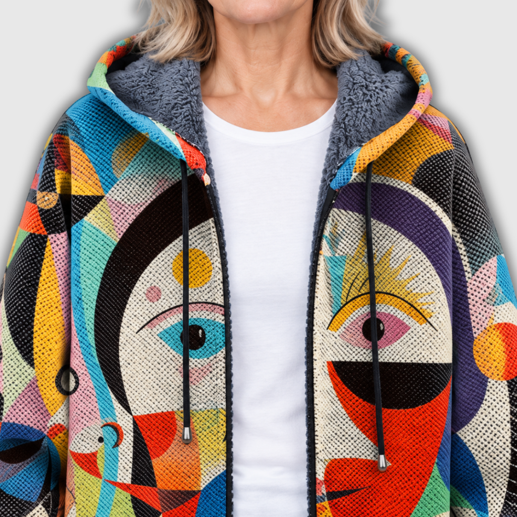 Pearl | Women's Abstract-Print Hooded Coat