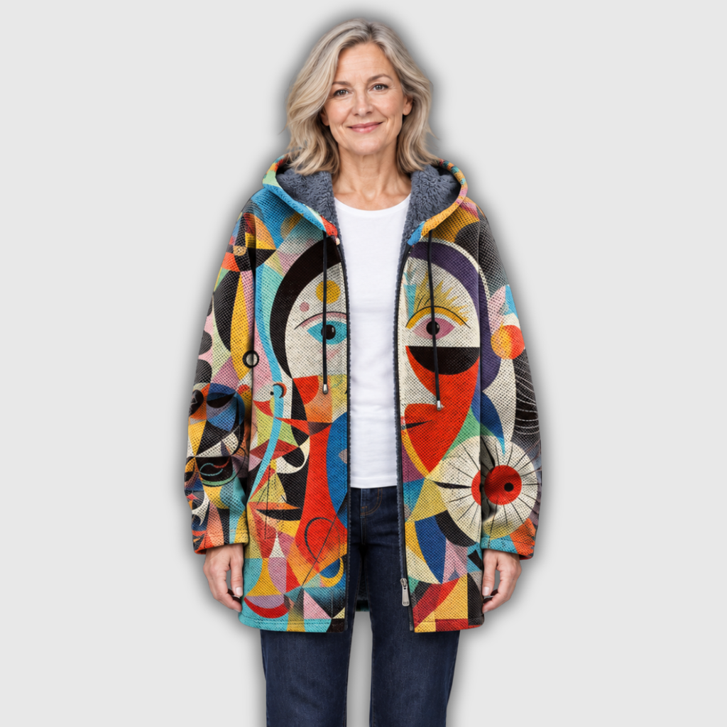 Pearl | Women's Abstract-Print Hooded Coat