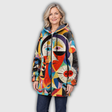 Pearl | Women's Abstract-Print Hooded Coat