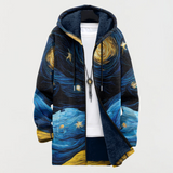 Sybil | Women's Artistic-Print Hooded Coat