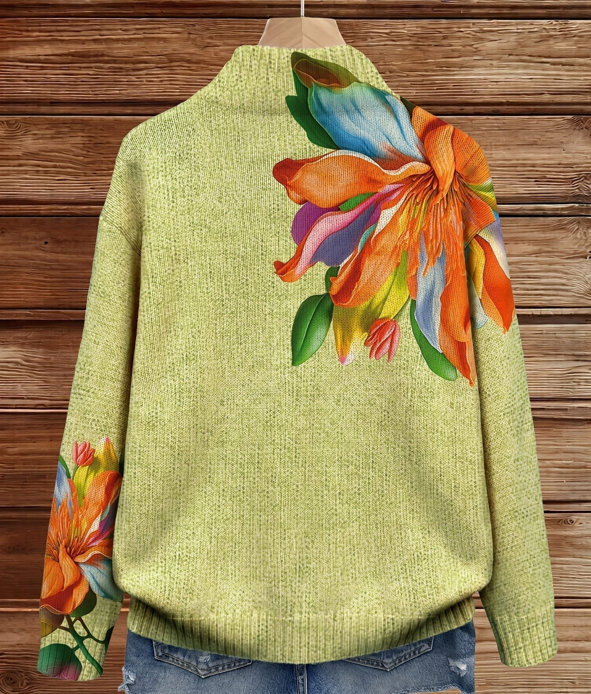 Colleen - Bright Tropical Floral Zip-Up Cardigan