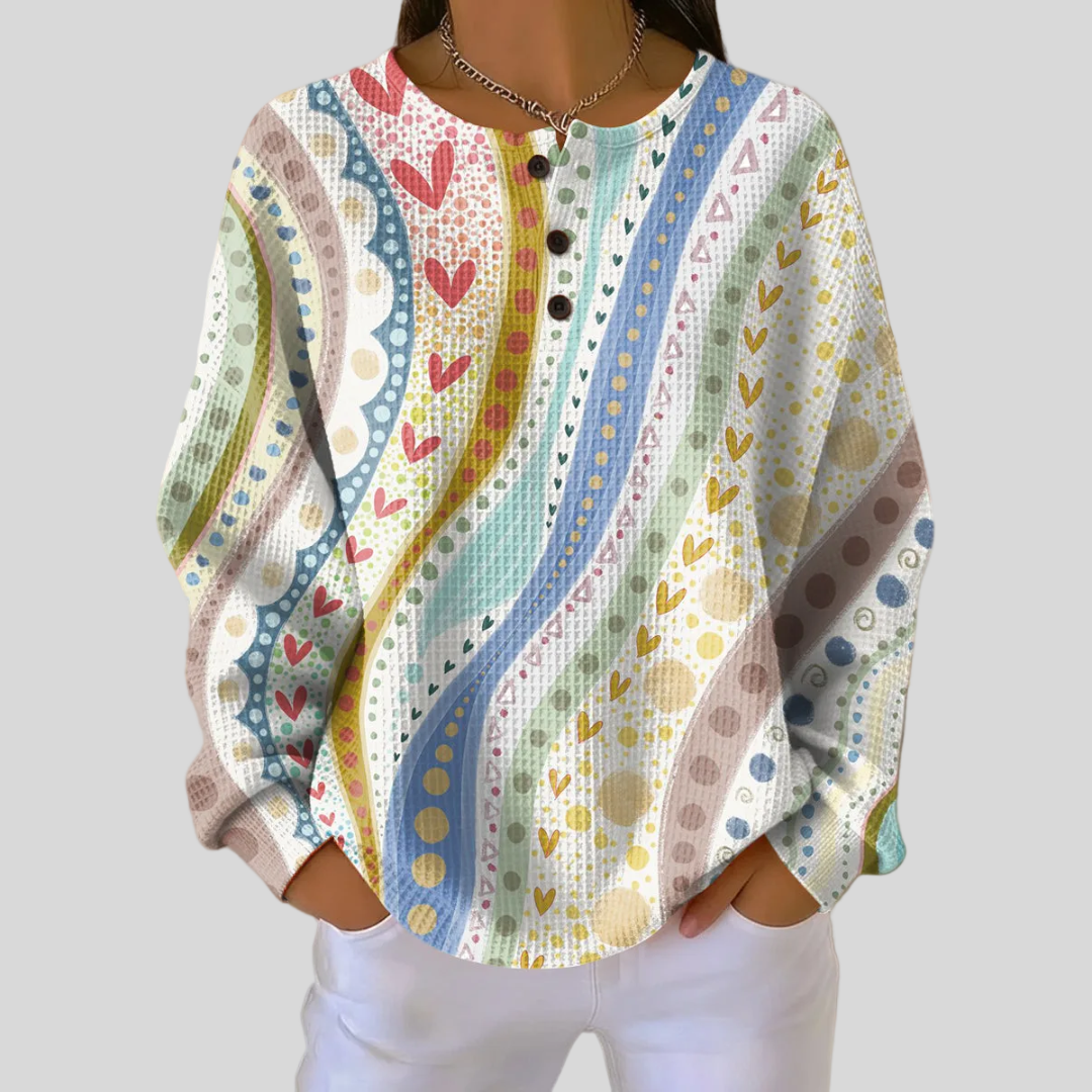 Lillian - Bohemian Border Print Top