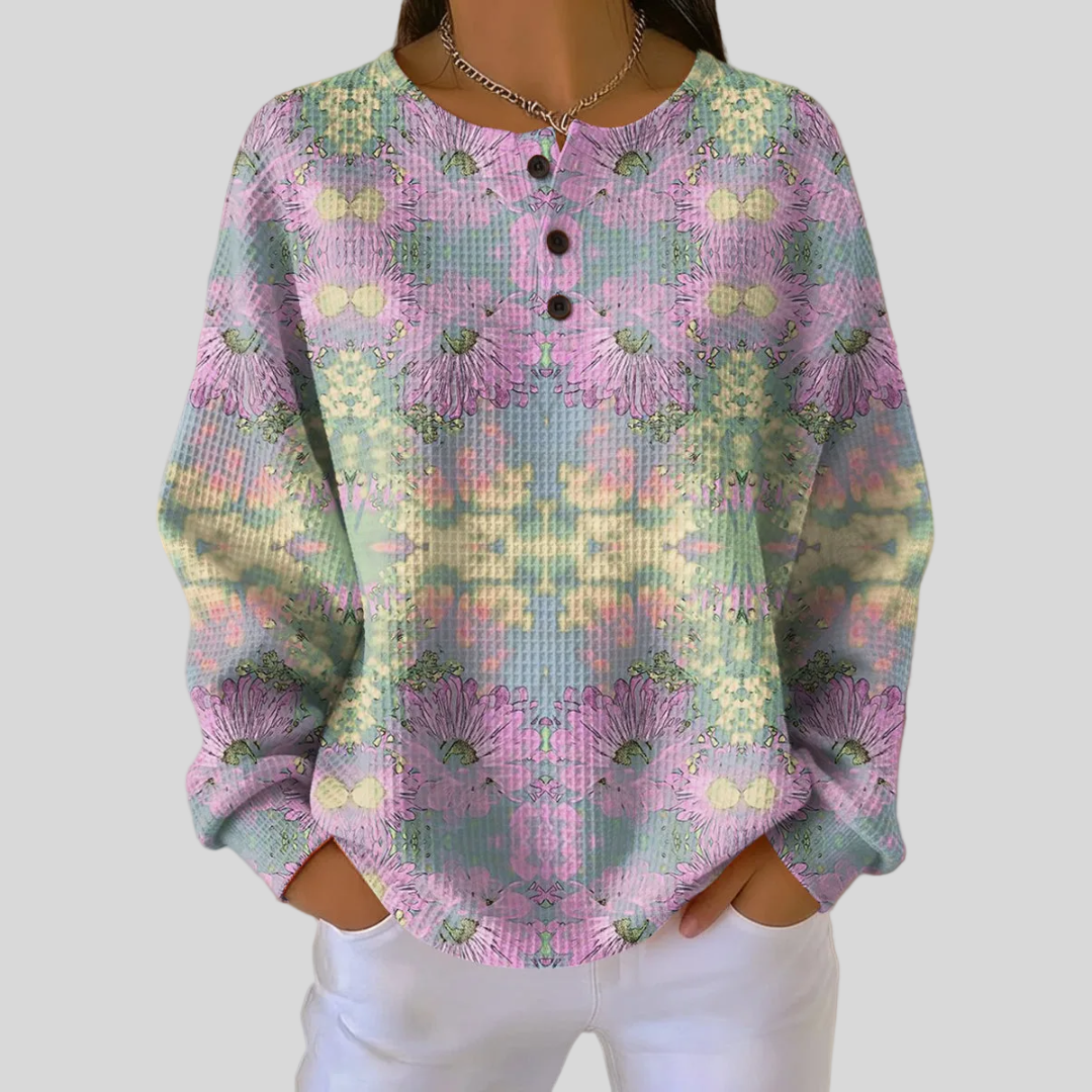Amanda - Pastel Daisy Print Top