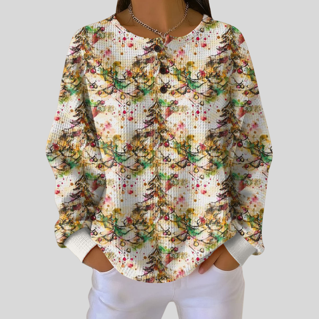 Madeline - Golden Foliage Print Top
