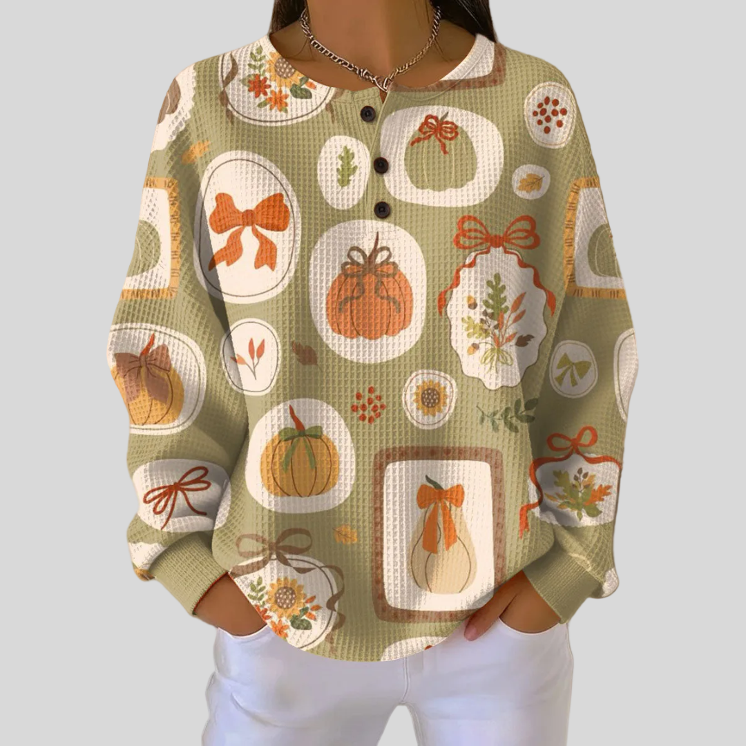 Frances - Bow and Pumpkin Top