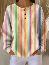 Anna - Colourful Vertical Stripe Top