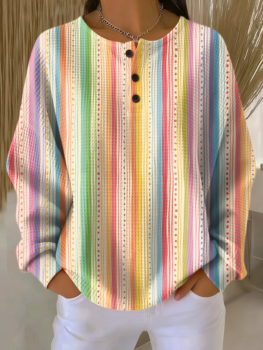 Anna - Colourful Vertical Stripe Top