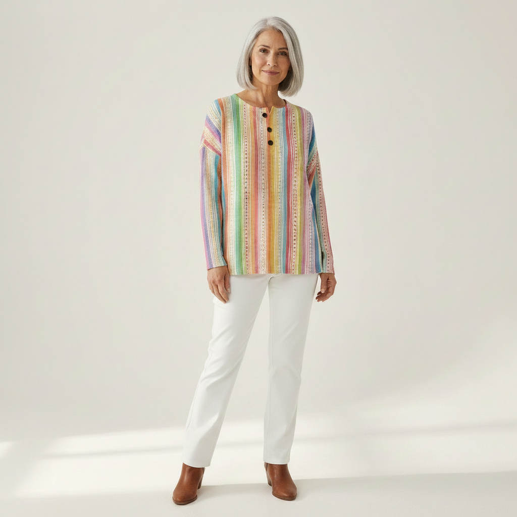 Anna - Colourful Vertical Stripe Top