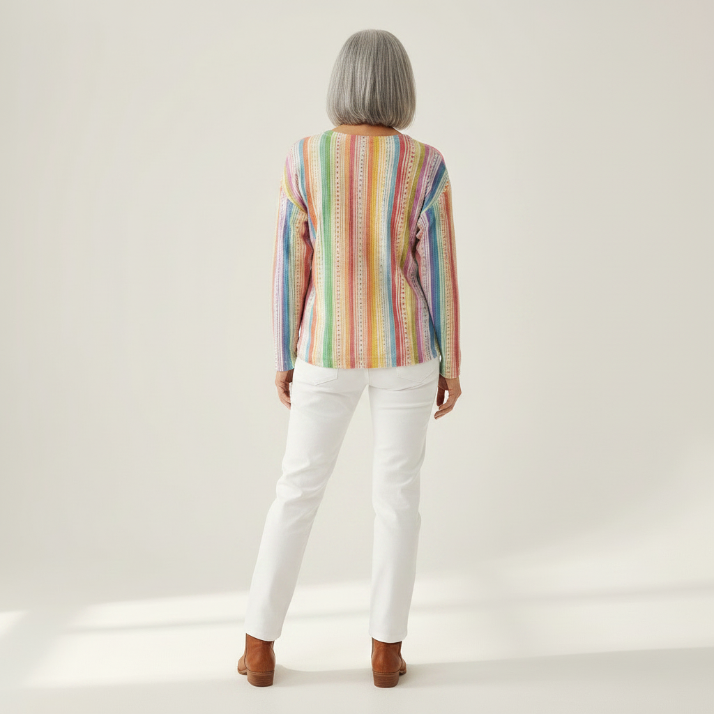 Anna - Colourful Vertical Stripe Top