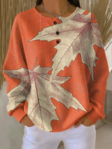 Marion - Orange Maple Leaf Top