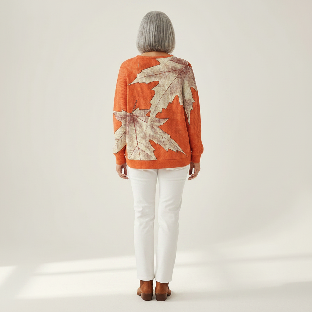 Marion - Orange Maple Leaf Top