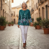 Willow - Turquoise Floral Top