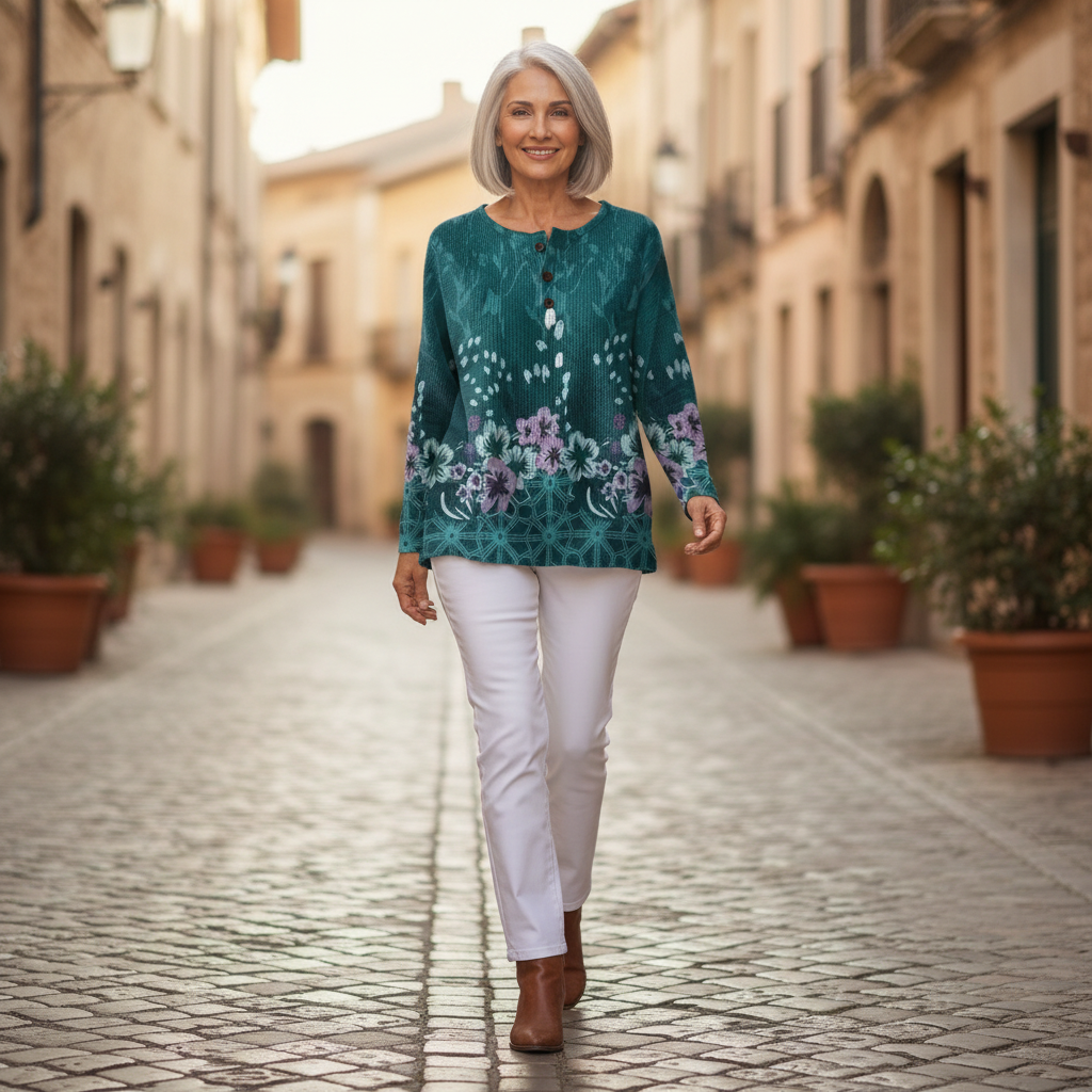 Willow - Turquoise Floral Top