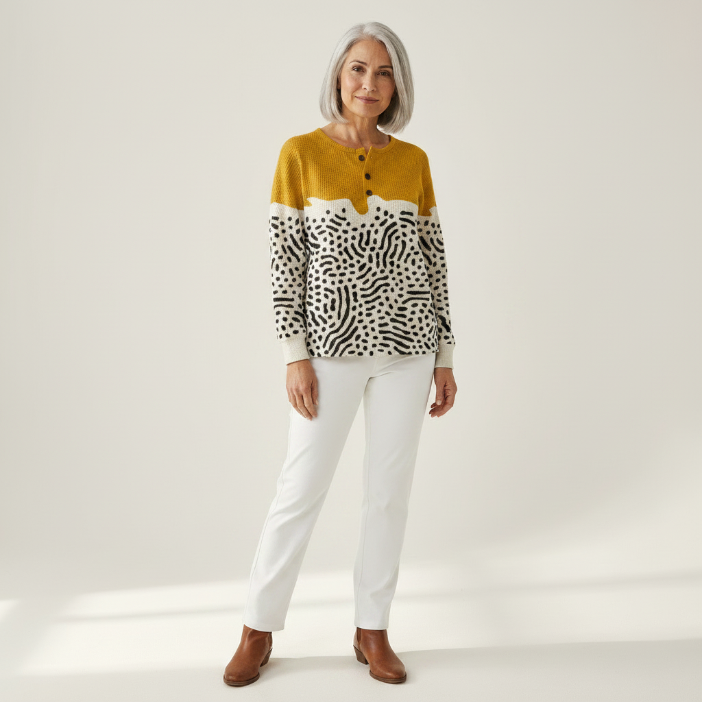 Opal - Mustard Yellow Polka Dot Top