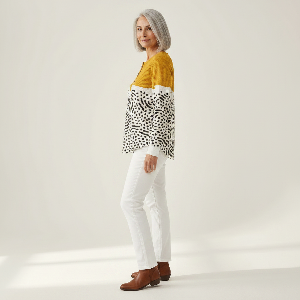 Opal - Mustard Yellow Polka Dot Top