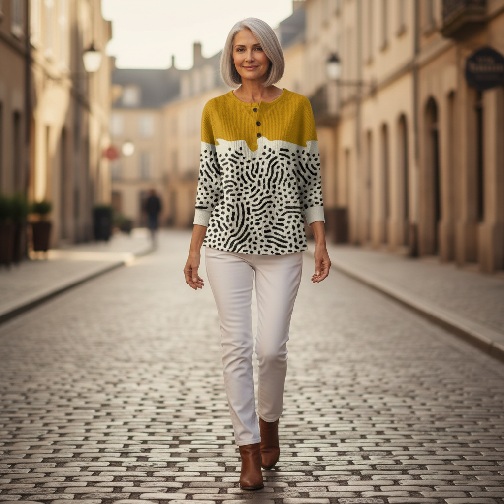 Opal - Mustard Yellow Polka Dot Top
