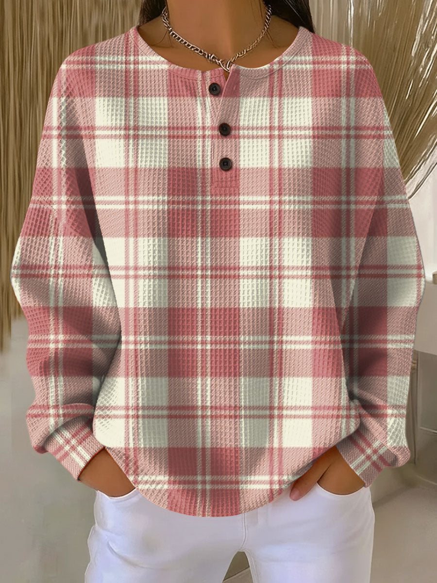 Emma - Blush Plaid Top