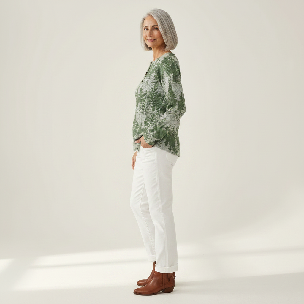 Emily - Green Evergreen Forest Top