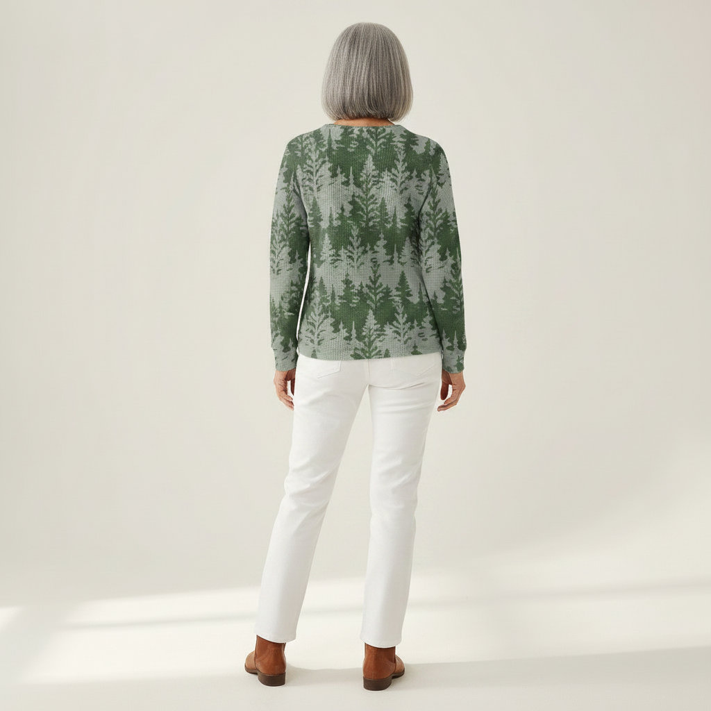 Emily - Green Evergreen Forest Top