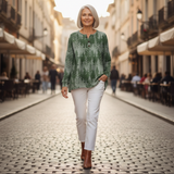 Emily - Green Evergreen Forest Top