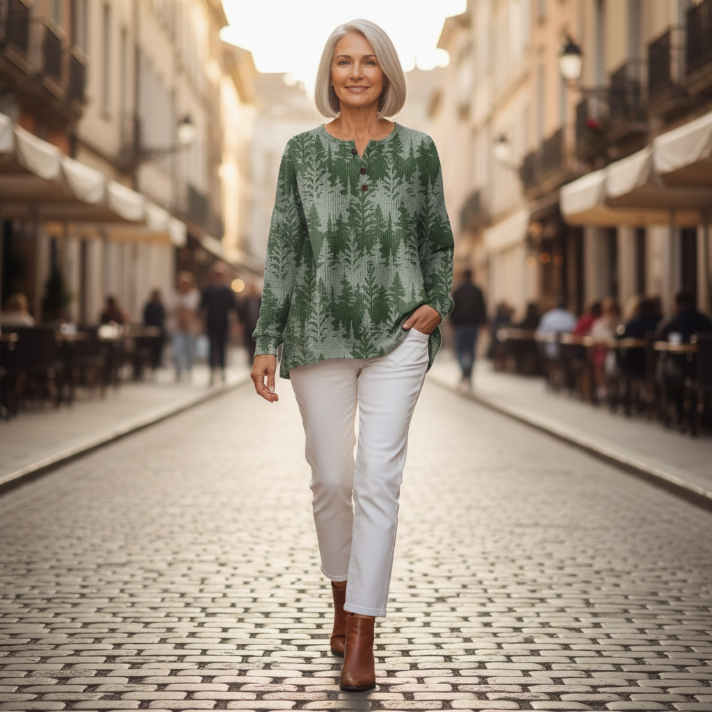 Emily - Green Evergreen Forest Top