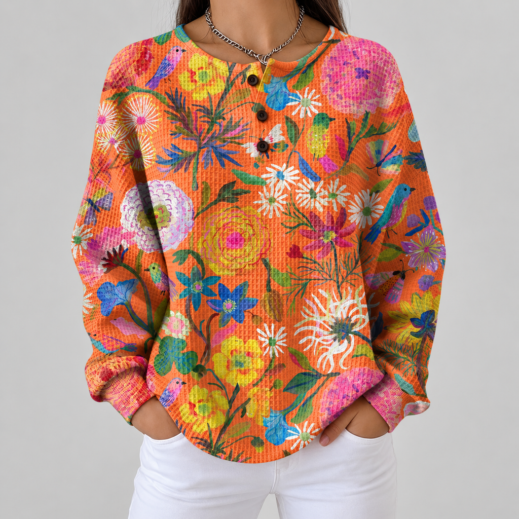 Florence - Orange Floral Top