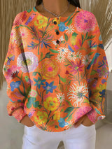 Florence - Orange Floral Top