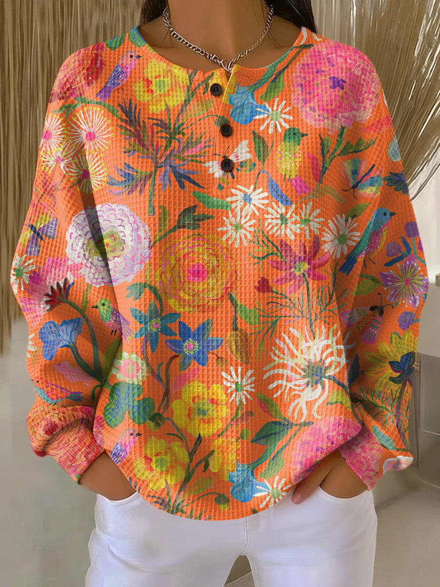 Florence - Orange Floral Top