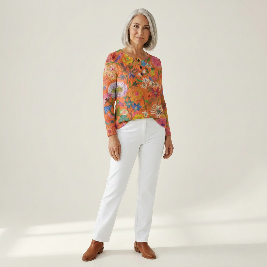 Florence - Orange Floral Top