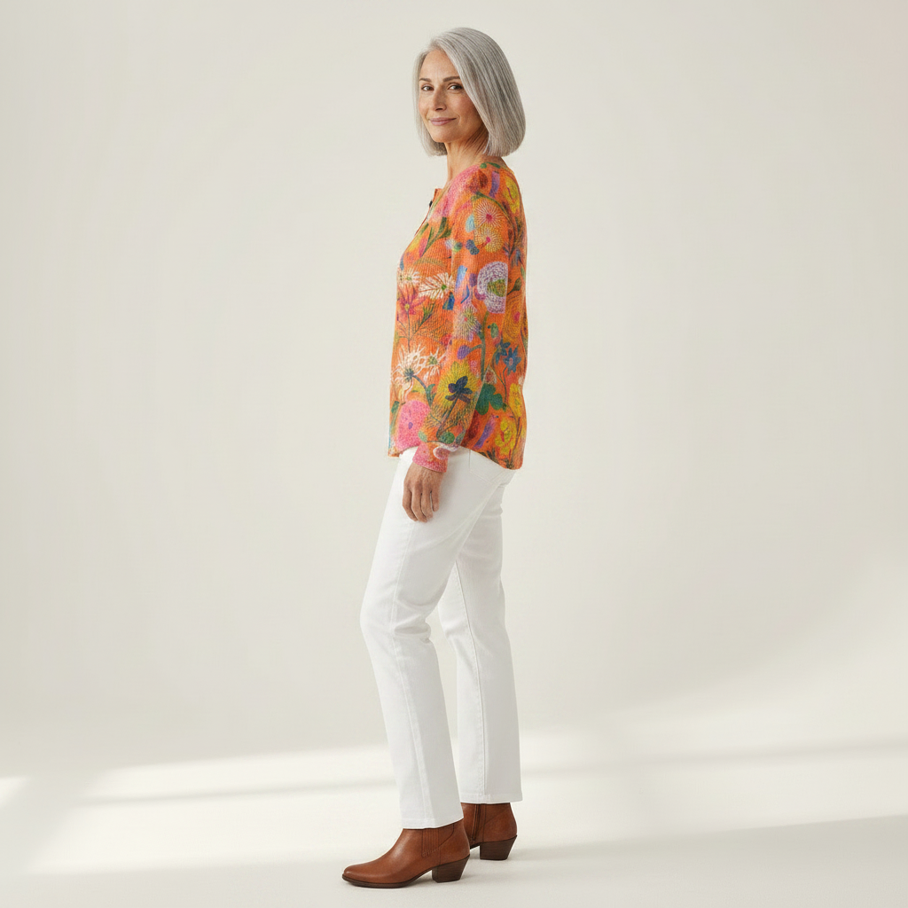Florence - Orange Floral Top