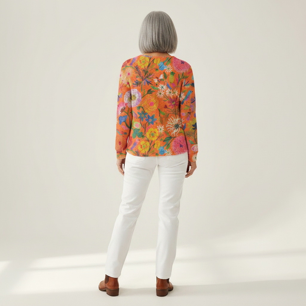 Florence - Orange Floral Top