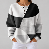 Eleanor - Black and White Patchwork Top