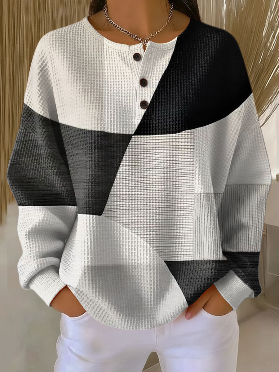 Eleanor - Black and White Patchwork Top