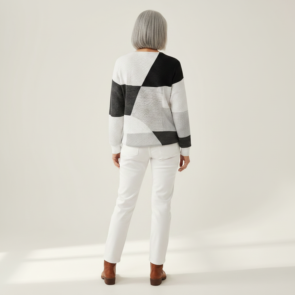 Eleanor - Black and White Patchwork Top