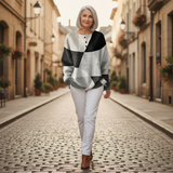 Eleanor - Black and White Patchwork Top
