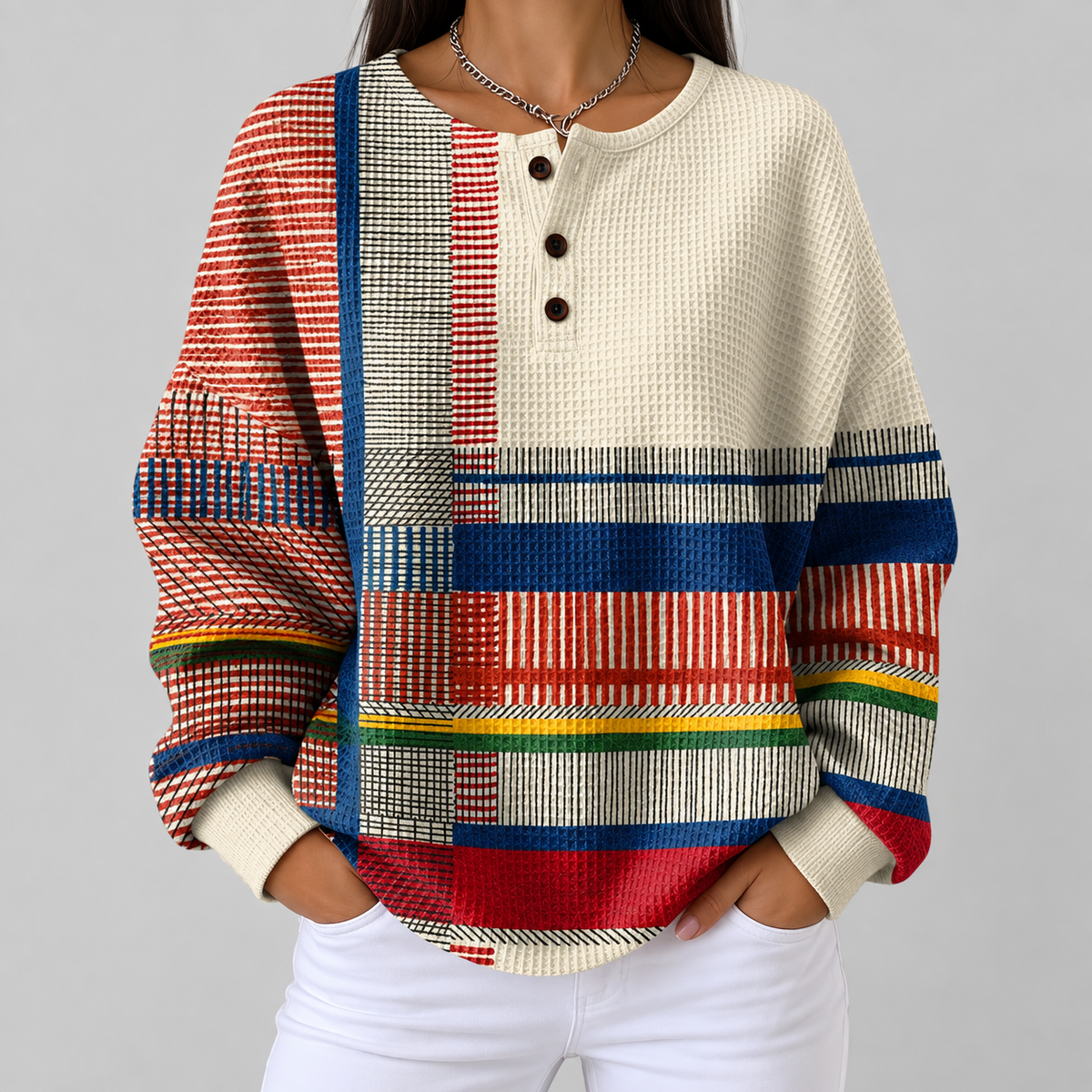 Margaret - Striped Colour Block Top