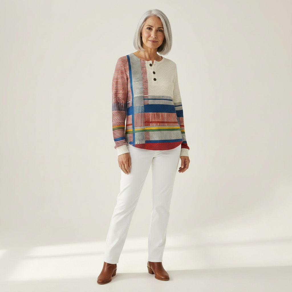 Margaret - Striped Colour Block Top
