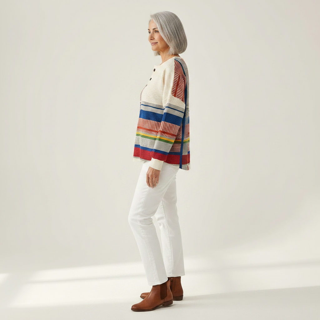 Margaret - Striped Colour Block Top