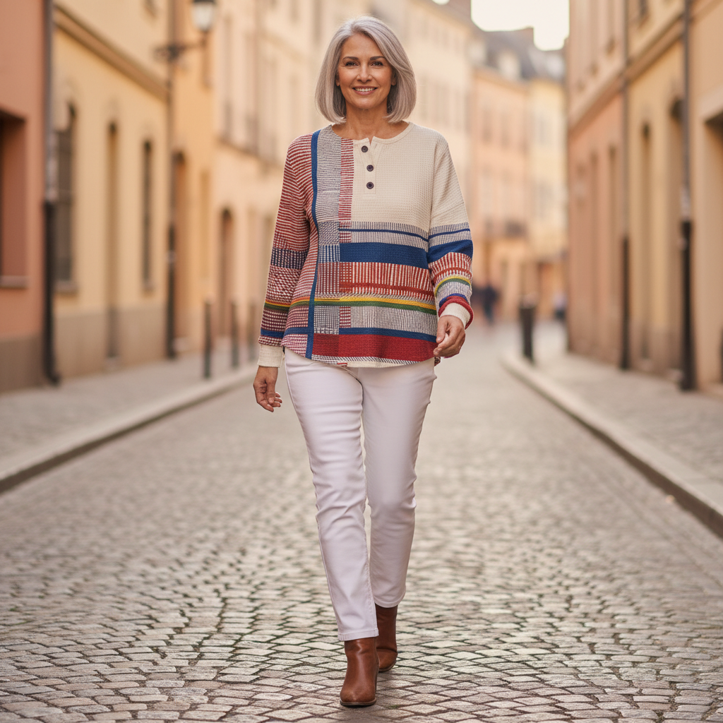 Margaret - Striped Colour Block Top