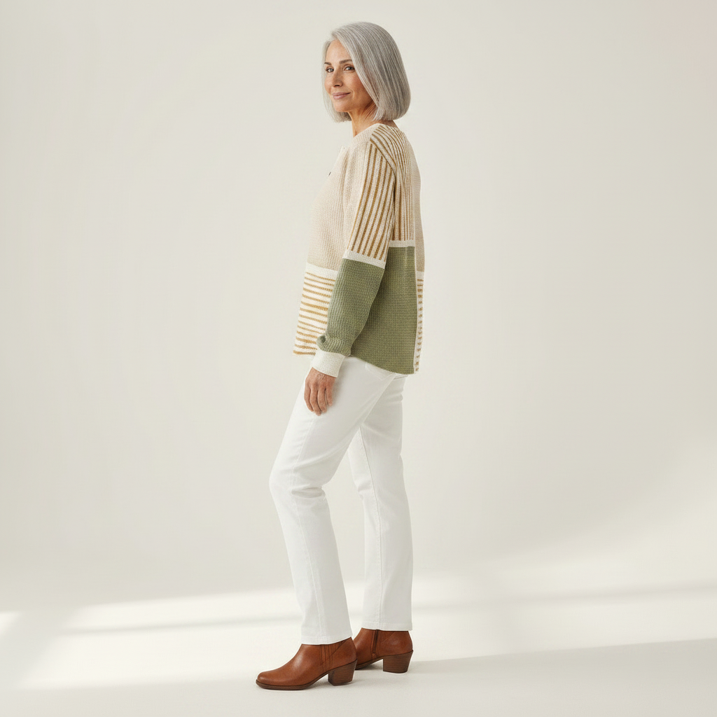 Lucy - Green and Mustard Patchwork Top