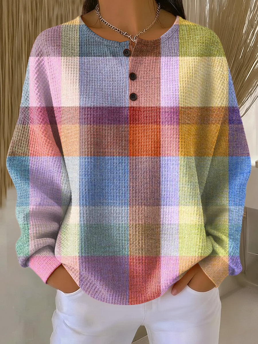 Abigail - Pastel Plaid Top