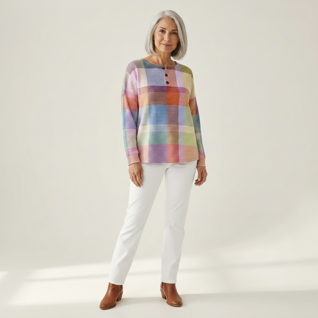 Abigail - Pastel Plaid Top