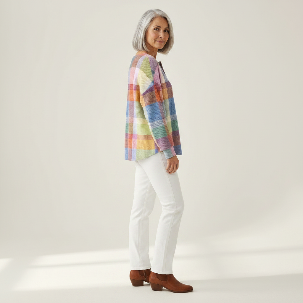 Abigail - Pastel Plaid Top