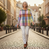 Abigail - Pastel Plaid Top