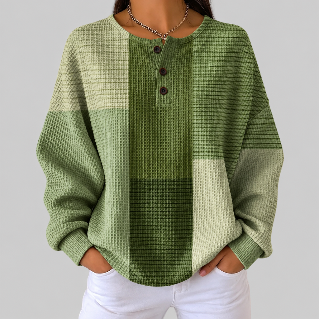Charlotte - Green Patchwork Top