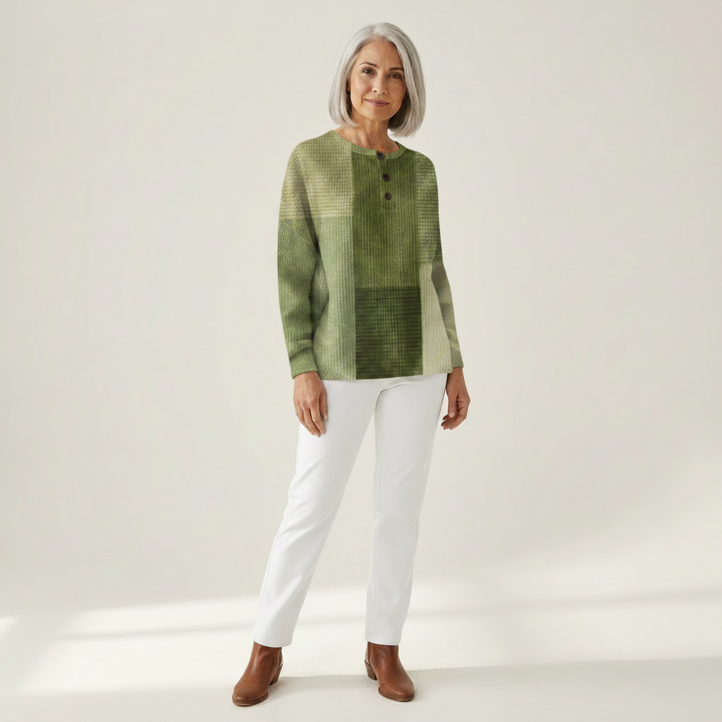 Charlotte - Green Patchwork Top